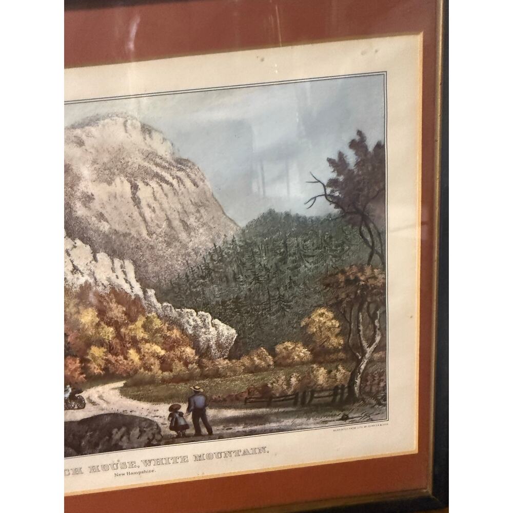 Vintage Lithograph "The Notch House, White Mountain, New Hampshire" 16.75X13.75" - Picture 5 of 9